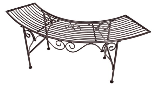 Czarno-ciemnobrązowa metalowa ławka ogrodowa Fuego – Garden Pleasure