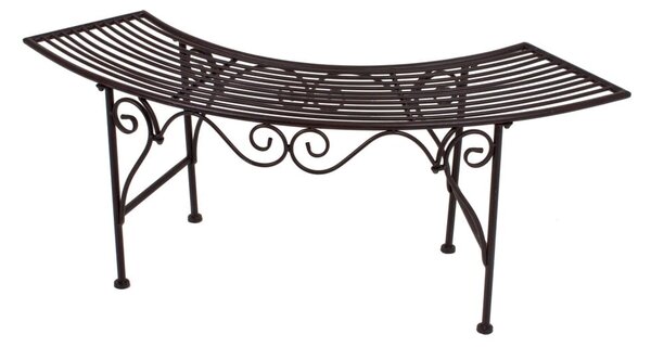Czarno-ciemnobrązowa metalowa ławka ogrodowa Fuego – Garden Pleasure