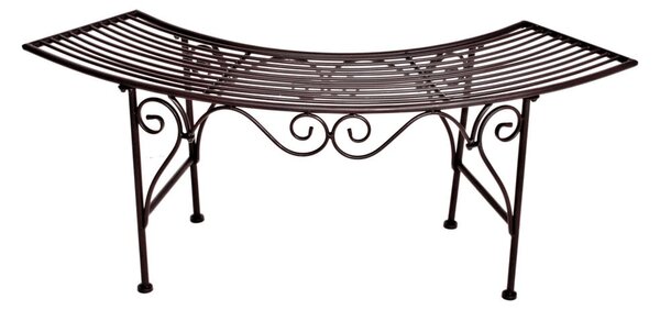 Czarno-ciemnobrązowa metalowa ławka ogrodowa Fuego – Garden Pleasure