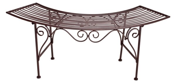 Czarno-ciemnobrązowa metalowa ławka ogrodowa Fuego – Garden Pleasure