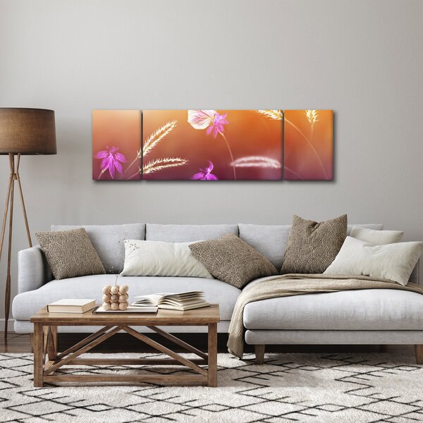 Obraz - Różowy motyl (170x50 cm)