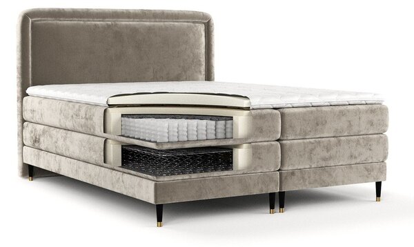 Jasnobrązowe łóżko boxspring 160x200 cm Dove – Maison de Rêve