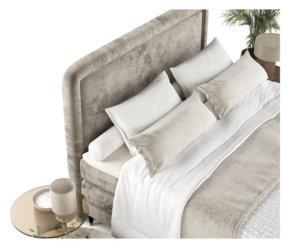 Jasnobrązowe łóżko boxspring 160x200 cm Dove – Maison de Rêve