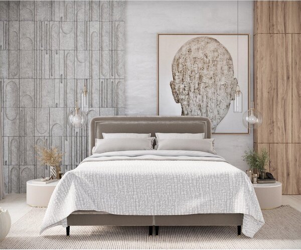 Jasnobrązowe łóżko boxspring 160x200 cm Dove – Maison de Rêve