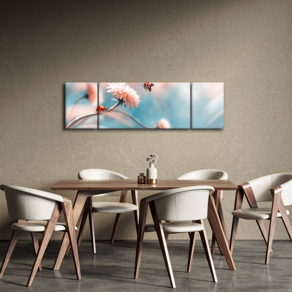 Obraz - Biedronka na kwiatku (170x50 cm)