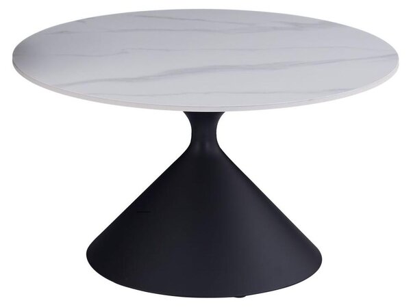 Stolik kawowy do salonu 72 x 72 cm kolor biały marmur i biały FURNITEX L19-FX