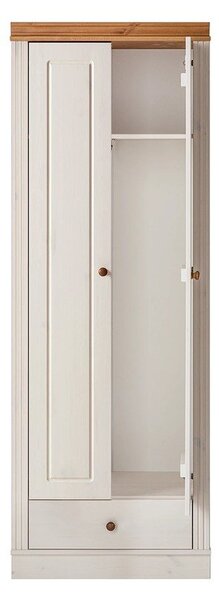 Biała szafa z litego drewna sosnowego 65x180 cm Anita – Støraa