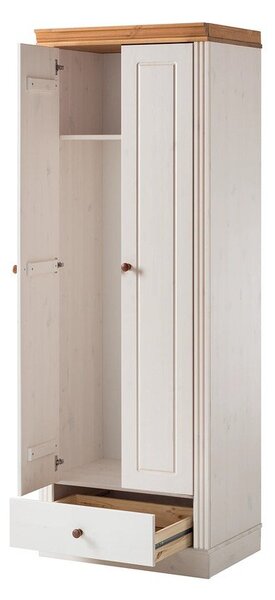 Biała szafa z litego drewna sosnowego 65x180 cm Anita – Støraa