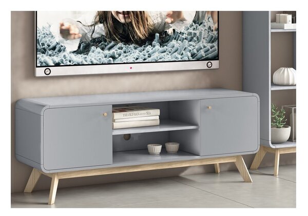 Szara szafka pod TV 140x53 cm Caitlin – Støraa