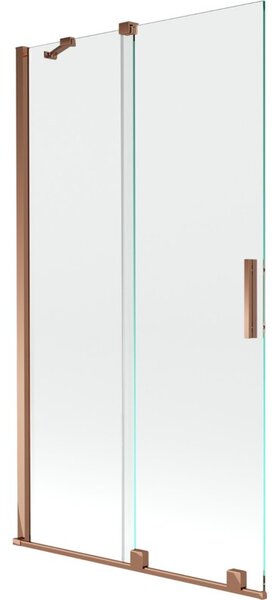 Mexen Velar parawan nawannowy 2-skrzydłowy rozsuwany 100 x 150 cm, transparent, różowe złoto - 896-100-000-01-60