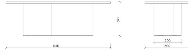 Beżowy stolik z blatem w dekorze dębu 50x115 cm Looi – noo.ma