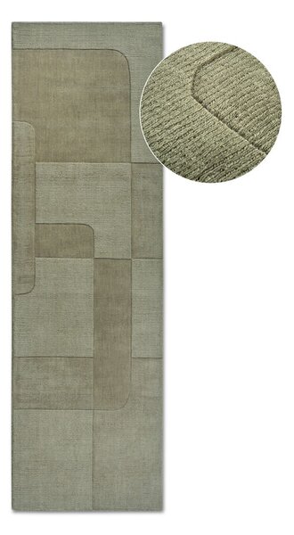 Zielony wełniany chodnik tkany ręcznie 80x250 cm Charlotte – Villeroy&Boch
