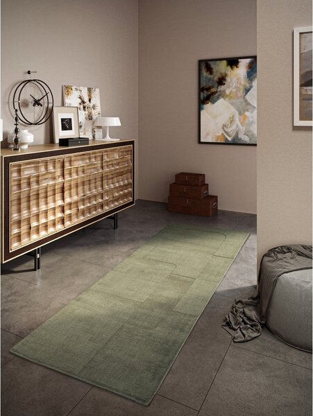 Zielony wełniany chodnik tkany ręcznie 80x250 cm Charlotte – Villeroy&Boch