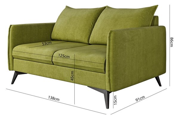Zielona sofa 138 cm Juli Bis – Ropez