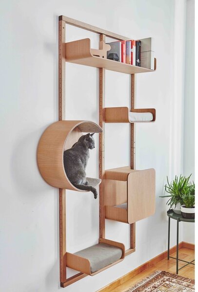 Konstrukcja legowiska dla kota Alto House Oak Natural – MiaCara