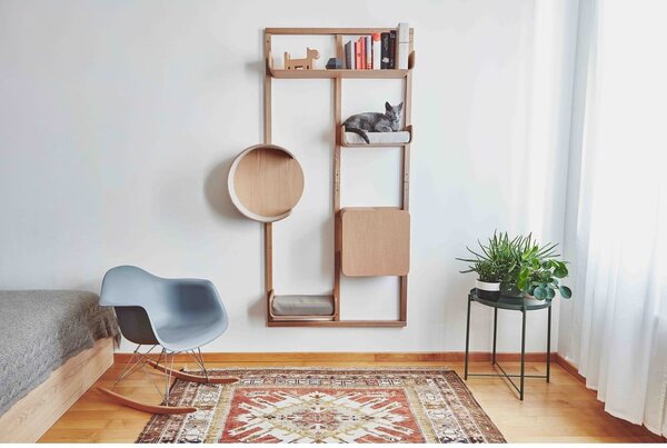 Konstrukcja legowiska dla kota Alto House Oak Natural – MiaCara