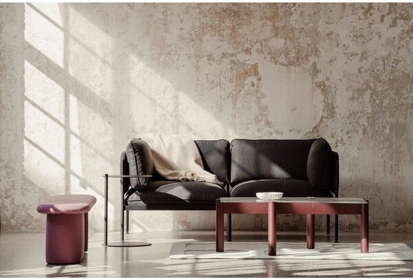 Bordowy stolik ze szklanym blatem 55x105 cm Kob – noo.ma