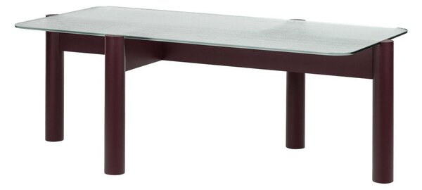 Bordowy stolik ze szklanym blatem 55x105 cm Kob – noo.ma