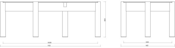 Stolik ze szklanym blatem w naturalnym kolorze 55x105 cm Kob – noo.ma