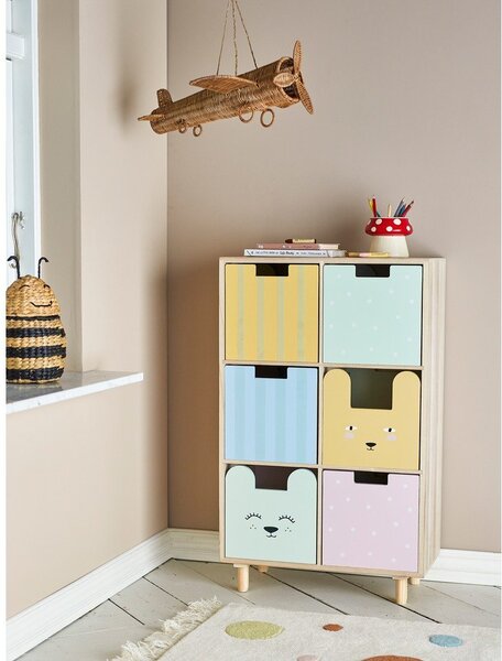 Komoda dziecięca z litego drewna paulowni w naturalnym kolorze 55x88,5x25,5 cm Calle – Bloomingville Mini