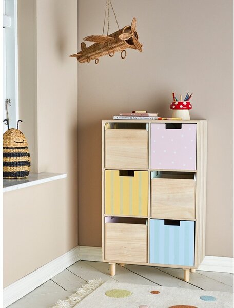 Komoda dziecięca z litego drewna paulowni w naturalnym kolorze 55x88,5x25,5 cm Calle – Bloomingville Mini
