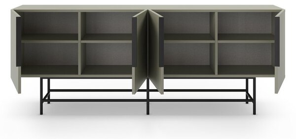 Zielonoszara niska komoda 200x77,5 cm Eldia – Marckeric