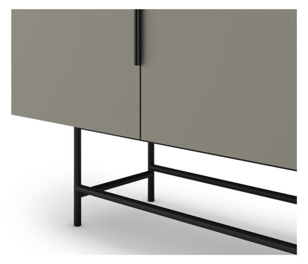 Zielonoszara niska komoda 200x77,5 cm Eldia – Marckeric