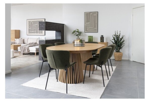 Okrągły rozkładany stół z blatem w dekorze dębu ø 120 cm Osaka – House Nordic