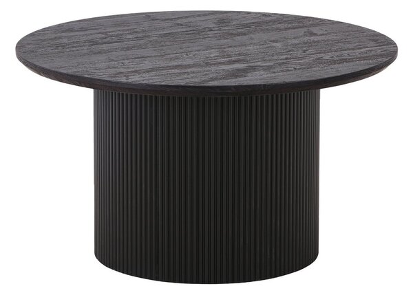 Ciemnobrązowy okrągły stolik w dekorze topoli ø 80 cm Boavista – House Nordic