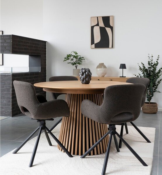 Okrągły rozkładany stół z blatem w dekorze dębu ø 120 cm Osaka – House Nordic