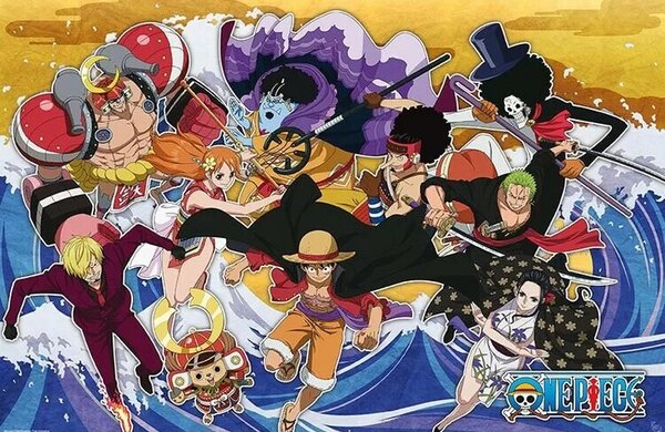 Plakat, Obraz One Piece - The Crew in Wano Country, (91.5 x 61 cm)