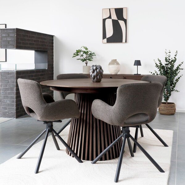 Okrągły rozkładany stół z blatem w dekorze dębu ø 120 cm Osaka – House Nordic