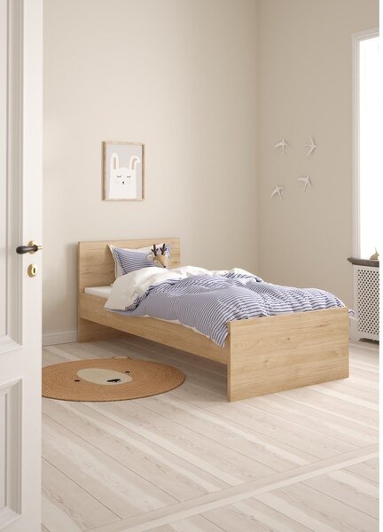 Łóżko jednoosobowe w dekorze dębu 90x190 cm Naia – Tvilum