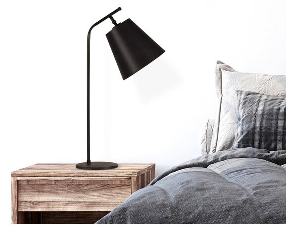 Czarna lampa stołowa z tekstylnym kloszem (wysokość 67 cm) Salihini – Opviq lights