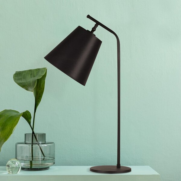 Czarna lampa stołowa z tekstylnym kloszem (wysokość 67 cm) Salihini – Opviq lights