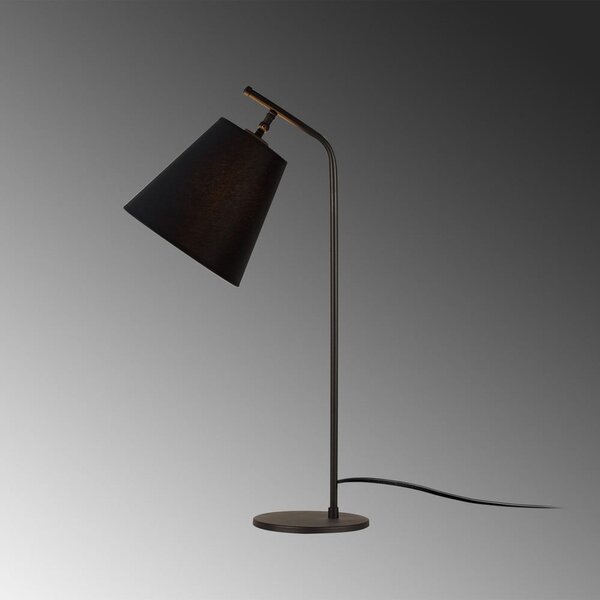 Czarna lampa stołowa z tekstylnym kloszem (wysokość 67 cm) Salihini – Opviq lights