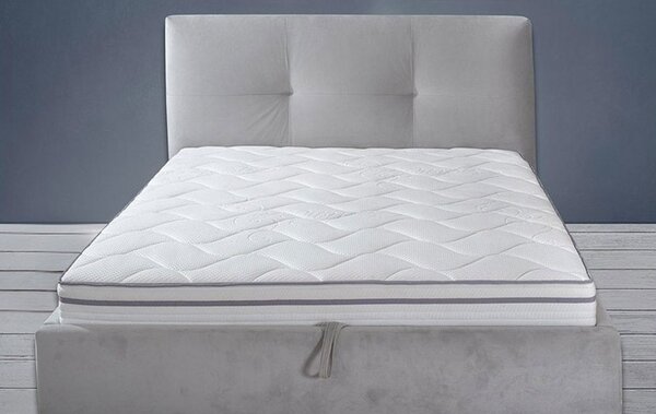 Łóżko tapicerowane Qbik : Rozmiar - 140x200, Pojemnik na pościel - Tak, Grupa tkanin - GRUPA I