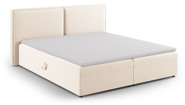 Kremowe łóżko boxspring ze schowkiem 160x200 cm Arendal – Cosmopolitan Design