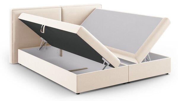 Kremowe łóżko boxspring ze schowkiem 160x200 cm Arendal – Cosmopolitan Design