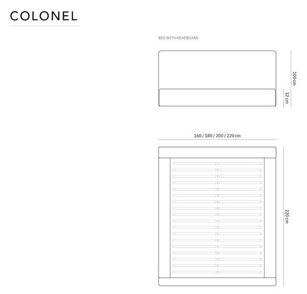 Beżowe tapicerowane łóżko dwuosobowe ze schowkiem i stelażem 180x200 cm Colonel – Cosmopolitan Design