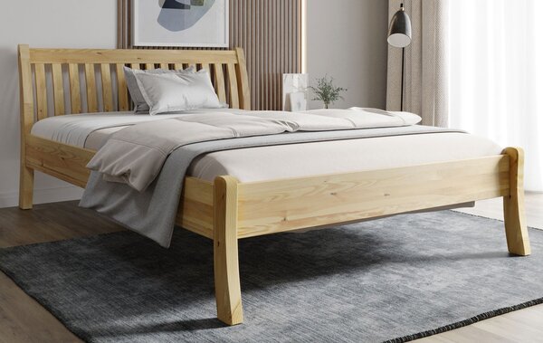 Łóżko drewniane Carlos : Rozmiar - 90x200, Szuflada - Nie, Rodzaj drewna - Sosna, Wybarwienie drewna - Sosna naturalna