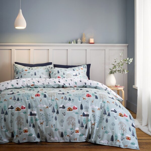 Flanelowa pościel jednoosobowa 135x200 cm Winter Scene – Bianca