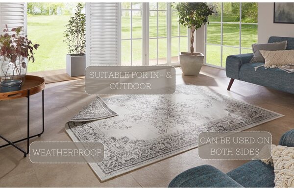 Szaro-kremowy dywan odpowiedni na zewnątrz NORTHRUGS Borbon, 120x170 cm