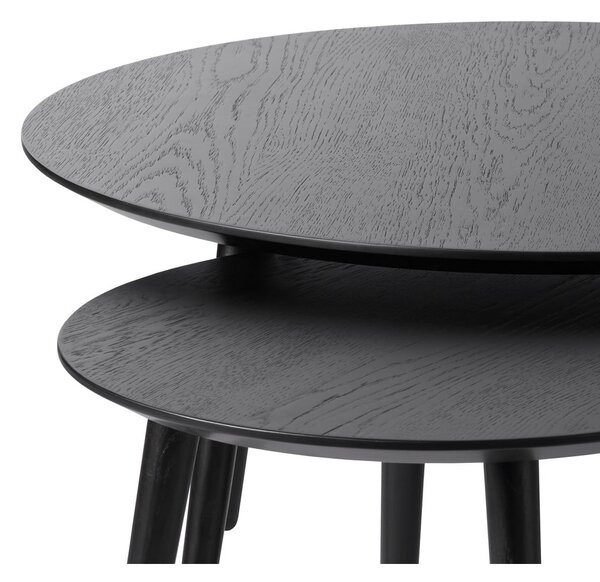 Czarne okrągłe stoliki zestaw 2 szt. ø 88 cm Adda – Unique Furniture