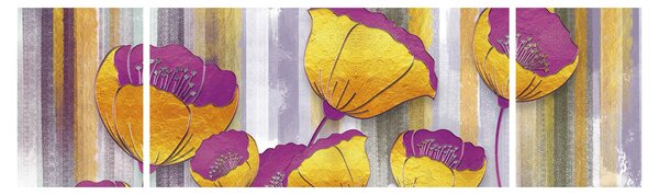 Obraz - Ilustracja kwiatów (170x50 cm)