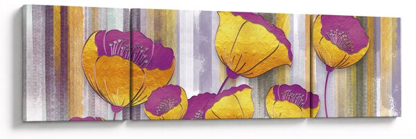 Obraz - Ilustracja kwiatów (170x50 cm)