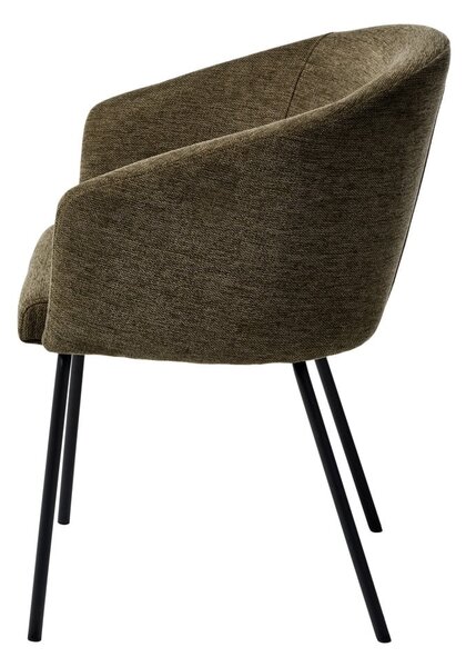 Tapicerowany fotel jadalniany z podłokietnikami w kolorze khaki Easton – Unique Furniture