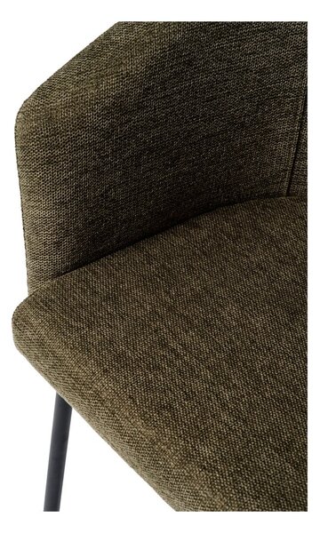 Tapicerowany fotel jadalniany z podłokietnikami w kolorze khaki Easton – Unique Furniture