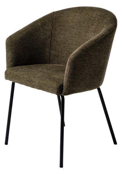 Tapicerowany fotel jadalniany z podłokietnikami w kolorze khaki Easton – Unique Furniture
