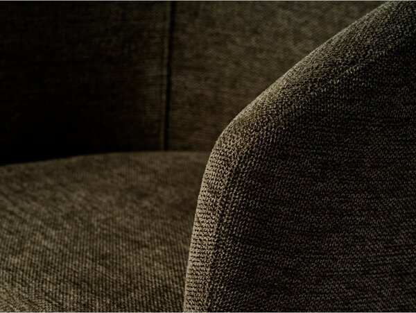 Tapicerowany fotel jadalniany z podłokietnikami w kolorze khaki Easton – Unique Furniture